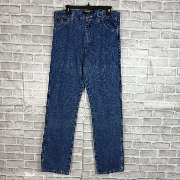Wrangler George Strait Dark Wash Straight Leg Denim Western Jeans Mens 34 x 34 - Picture 1 of 11